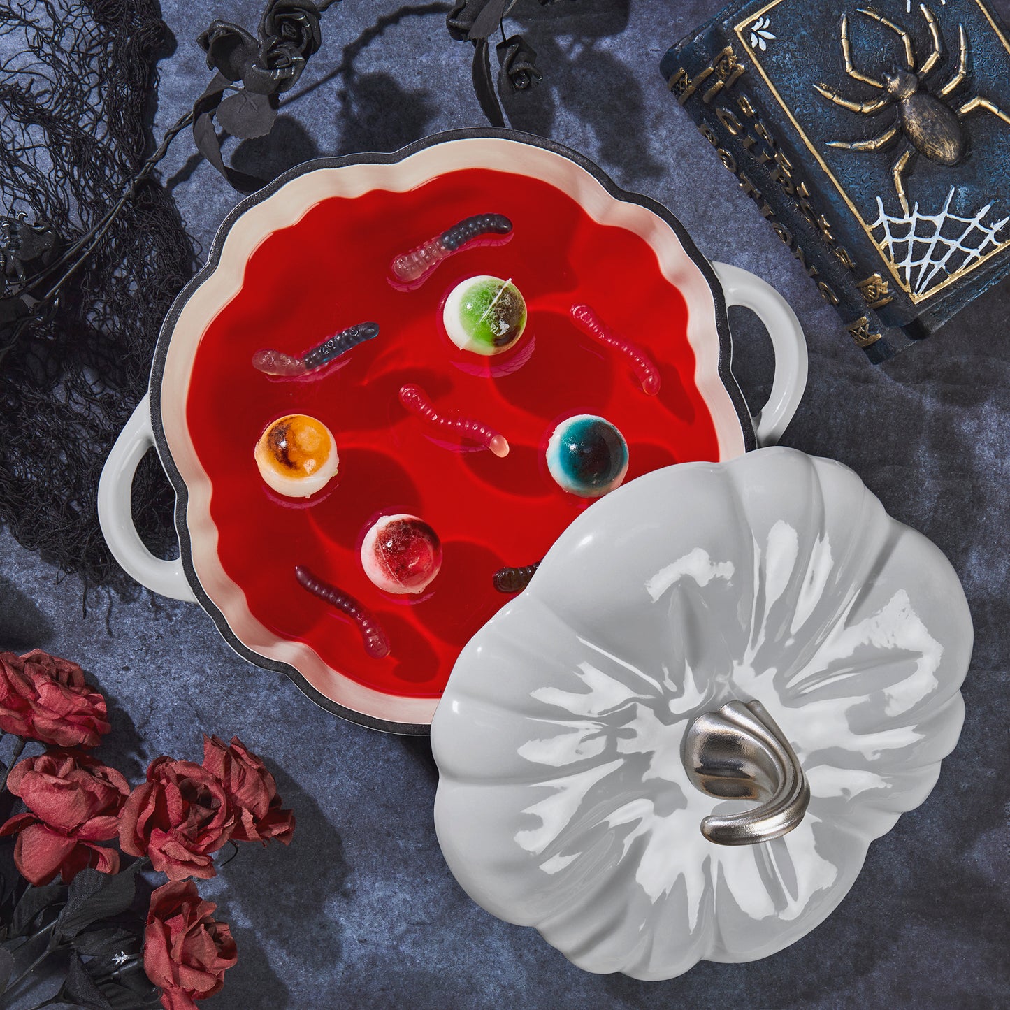 *PREORDER* 2-Quart / 4-Quart Enameled Cast Iron Pumpkin Dutch Ovens, Silver