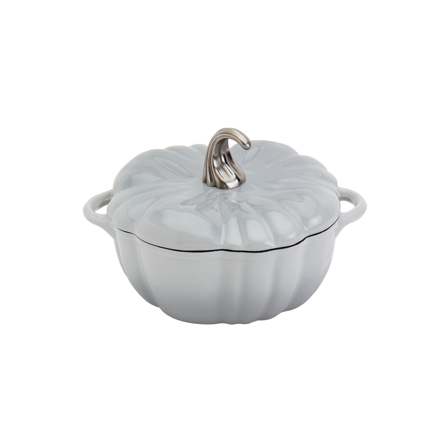 *PREORDER* 2-Quart / 4-Quart Enameled Cast Iron Pumpkin Dutch Ovens, Silver