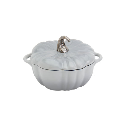 *PREORDER* 2-Quart / 4-Quart Enameled Cast Iron Pumpkin Dutch Ovens, Silver